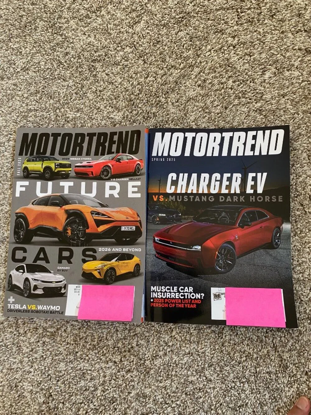 MotorTrend Magazine Set of 2 Spring & Fall 2025 Future Cars and Charger EV